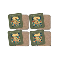 Thumbnail for The Grass Strip Sunday - Designed Coasters design on green army 4-pieces-set
