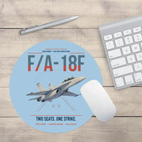 Thumbnail for F-A-18F Super Hornet design on light blue round mouse pad