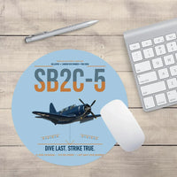 Thumbnail for SB2C-5 Helldiver design on light blue round mouse pad