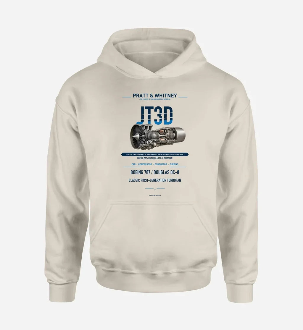 JT3D design on khaki hoodie single side