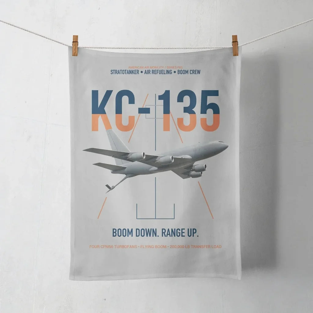 KC-135 STRATOTANKER design on light gray towel