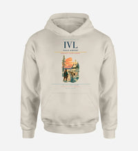 Thumbnail for Ivalo Airport (IVL) design on khaki hoodie single-side print