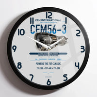 Thumbnail for CFM56-3 design on light gray framed wall clock