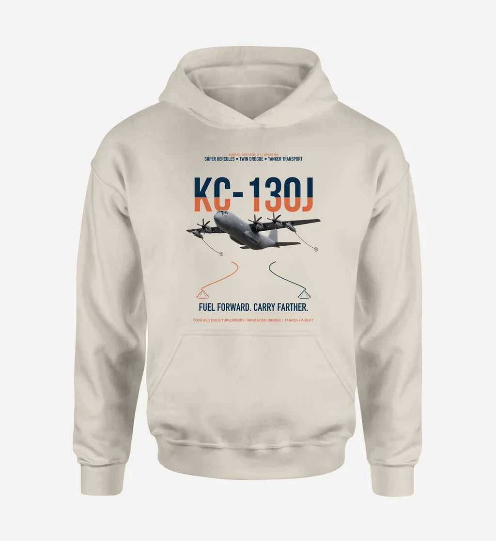 KC-130J SUPER HERCULES design on khaki double-side hoodie, single-side print