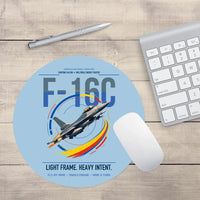 Thumbnail for F-16C Fighting Falcon design on light blue round mouse pad
