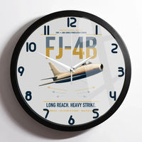Thumbnail for FJ-4B Fury design on light gray framed wall clock