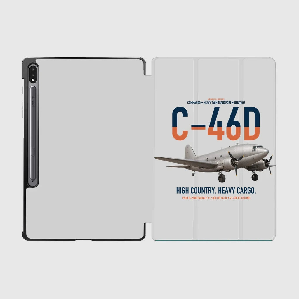 C-46D Commando design on light gray samsung tablet tablet case
