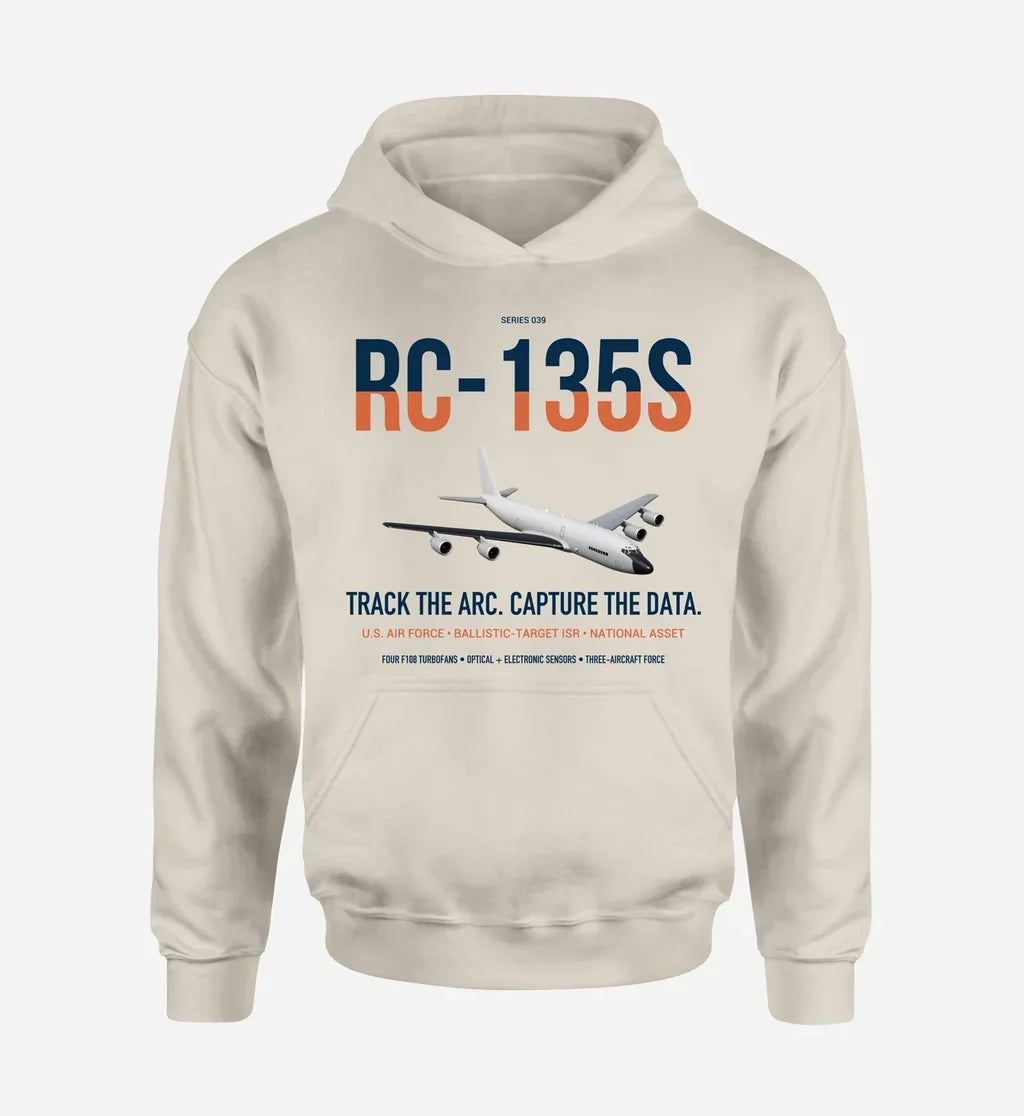 RC-135S Cobra Ball design on khaki double-side hoodie, single-side print