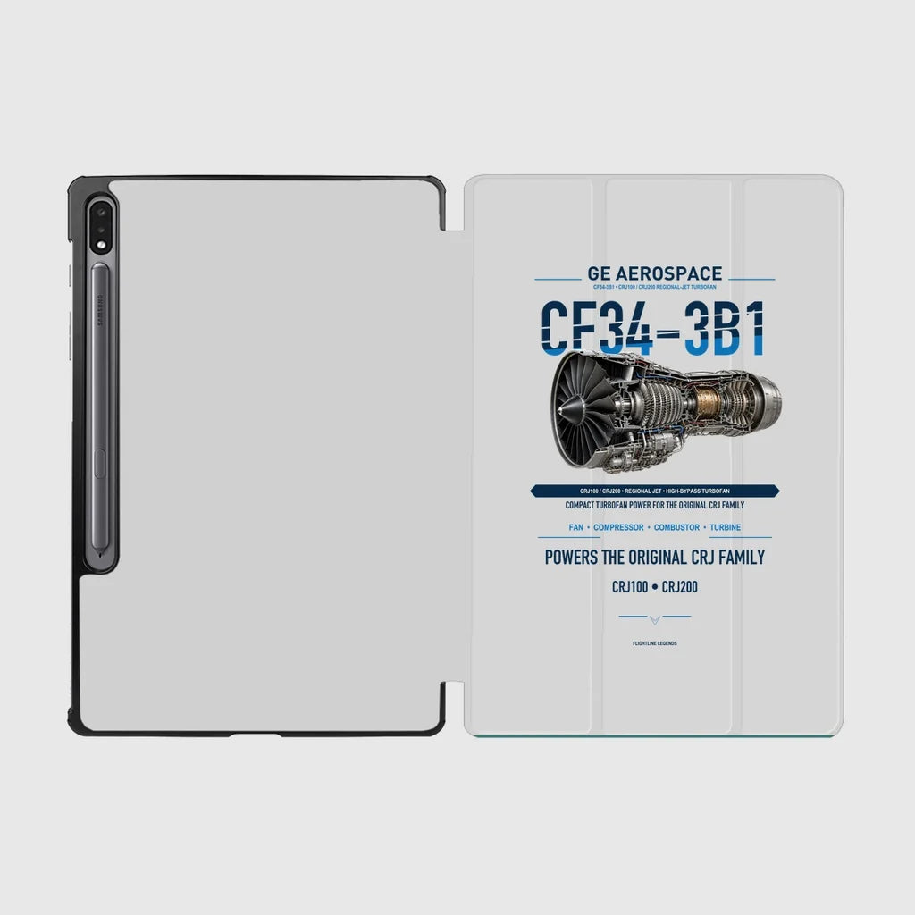 CF34-3B1 design on light gray samsung tablet tablet case
