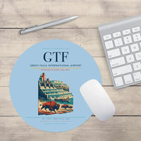 Thumbnail for Great Falls International Airport (GTF) design on light blue round mouse pad