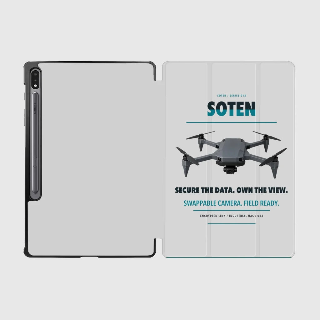 ACSL SOTEN design on light gray samsung tablet tablet case