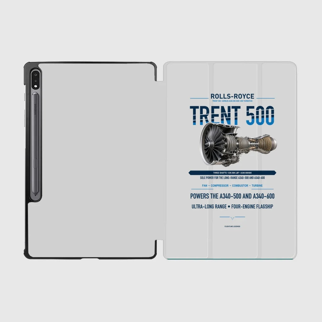 TRENT 500 design on light gray samsung tablet tablet case