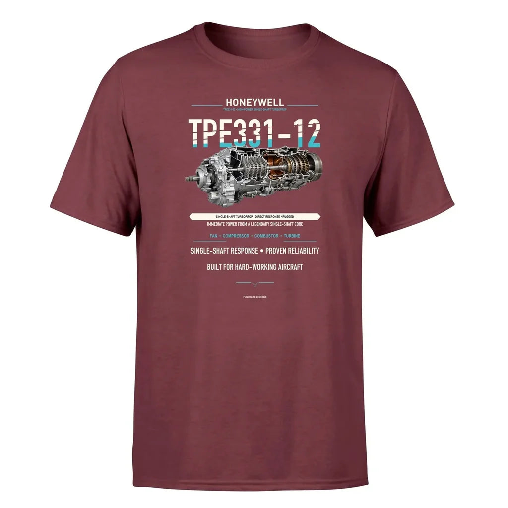 TPE331-12 design on dark red single side