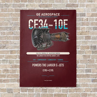 Thumbnail for CF34-10E vertical canvas print - no frame - dark red background