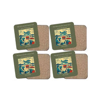 Thumbnail for The High Desert Speed Trap - Designed Coasters design on green army 4-pieces-set