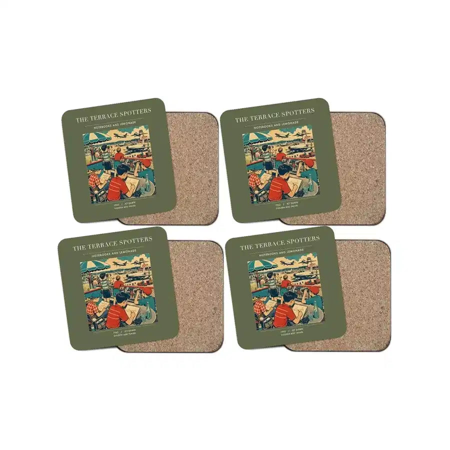 The Terrace Spotters - Designed Coasters design on green army 4-pieces-set