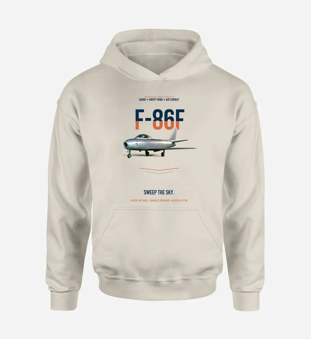 F-86F SABRE design on khaki hoodie single side