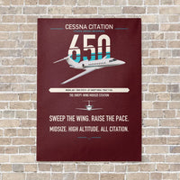 Thumbnail for Cessna Citation 650 - Citation III vertical canvas print - no frame - dark red background