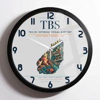 Thumbnail for Tbilisi International Airport (TBS) design on light gray framed wall clock