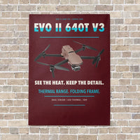Thumbnail for Autel EVO II Dual 640T V3 vertical canvas print - no frame - dark red background
