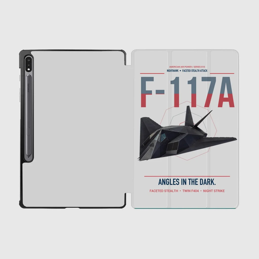 F-117A Nighthawk design on light gray samsung tablet tablet case