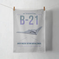 Thumbnail for B-21 Raider design on light gray towel