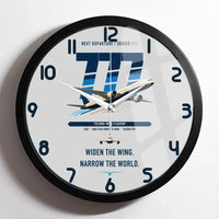 Thumbnail for Boeing 777-9 design on light gray framed wall clock