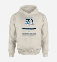 Thumbnail for Cessna Citation 550 - Citation II design on khaki double-side hoodie, single-side print