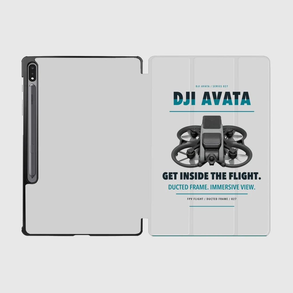 DJI Avata design on light gray samsung tablet tablet case
