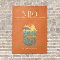 Thumbnail for Jomo Kenyatta International Airport Nairobi NBO - Canvas Framed - Orange