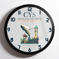 Thumbnail for Cheyenne Regional Airport (CYS) design on light gray framed wall clock