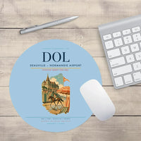 Thumbnail for Deauville – Normandie Airport (DOL) design on light blue round mouse pad