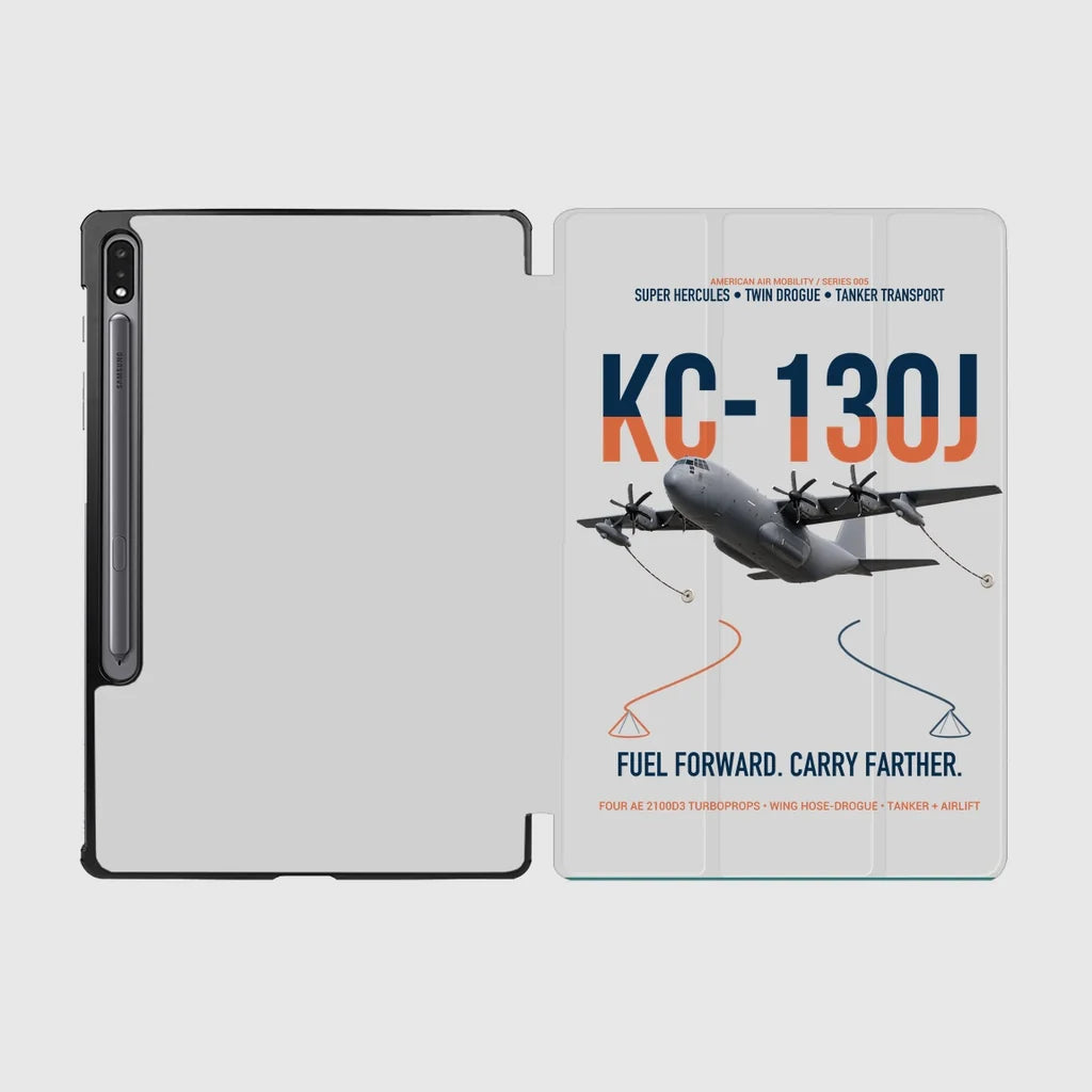 KC-130J SUPER HERCULES design on light gray samsung tablet tablet case