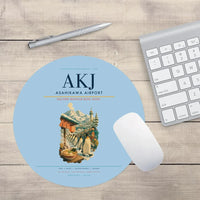 Thumbnail for Asahikawa Airport (AKJ) design on light blue round mouse pad
