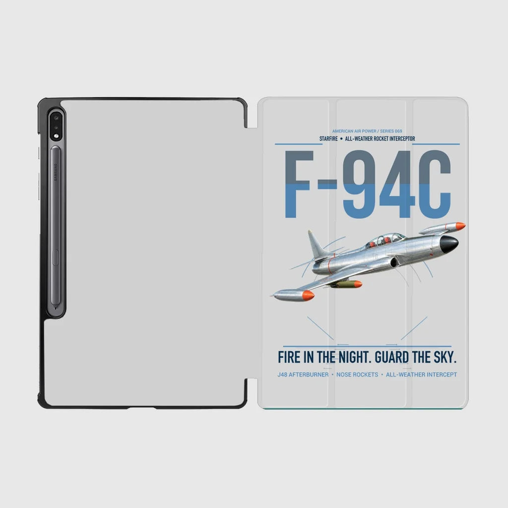 F-94C Starfire design on light gray samsung tablet tablet case