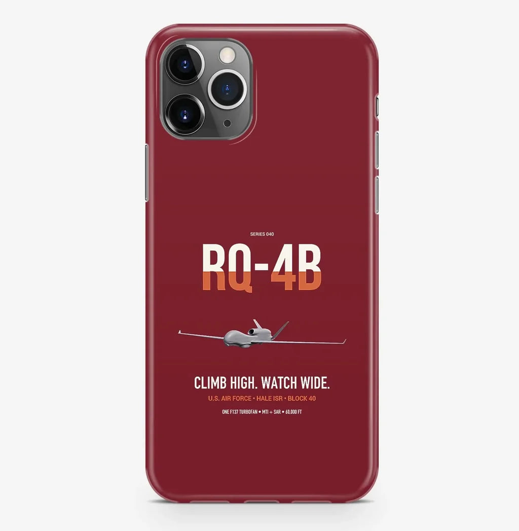 RQ-4B Global Hawk design on dark red magsafe iphone case, for iPhone Pro Max