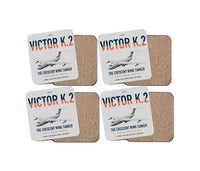 Thumbnail for Handley Page Victor K.2 design on light gray 4 pieces set coaster