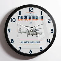 Thumbnail for HAL ALH Dhruv Mk III design on light gray framed wall clock