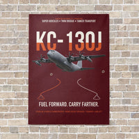 Thumbnail for KC-130J SUPER HERCULES vertical canvas print - no frame - dark red background