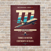 Thumbnail for Boeing 777F vertical canvas print - no frame - dark red background