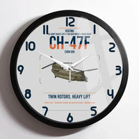 Thumbnail for Boeing CH-47F Chinook design on light gray framed wall clock