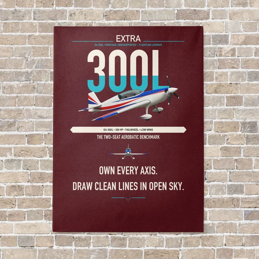 Extra 300L vertical canvas print - no frame - dark red background