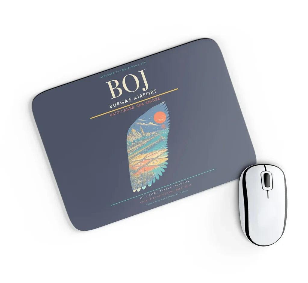 Burgas Airport BOJ Mouse-Pad Rectangle - Navy Blue