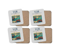 Thumbnail for Regina International Airport (YQR) design on light gray 4 pieces set coaster