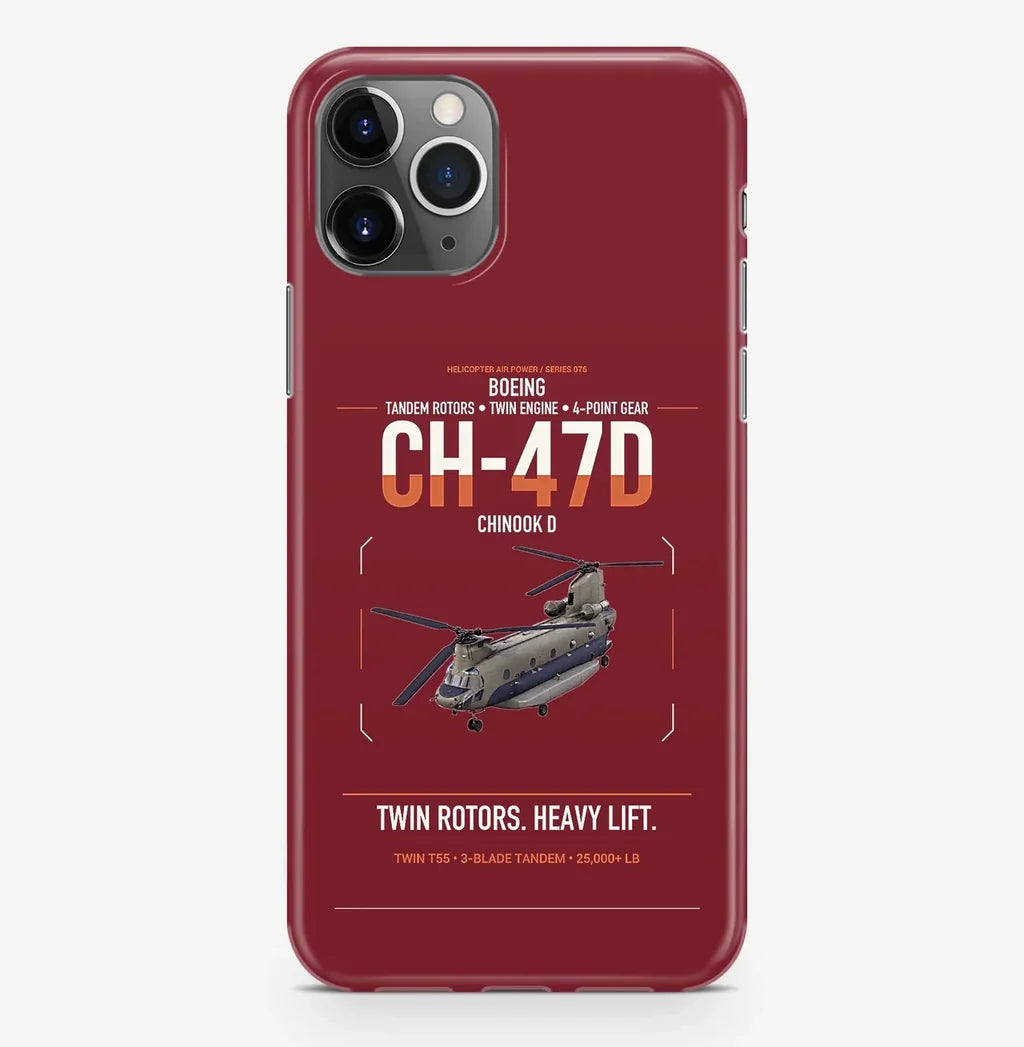 Boeing CH-47D design on dark red magsafe iphone case, for iPhone Pro Max