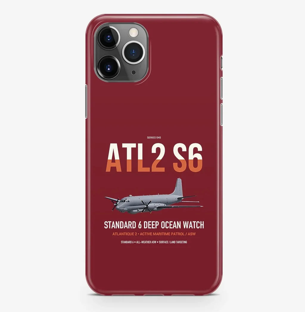 Atlantique 2 Standard 6 design on dark red magsafe iphone case, for iPhone Pro Max