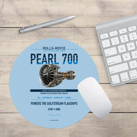 Thumbnail for PEARL 700 design on light blue round mouse pad