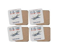 Thumbnail for F-A-18F Super Hornet design on light gray 4 pieces set coaster