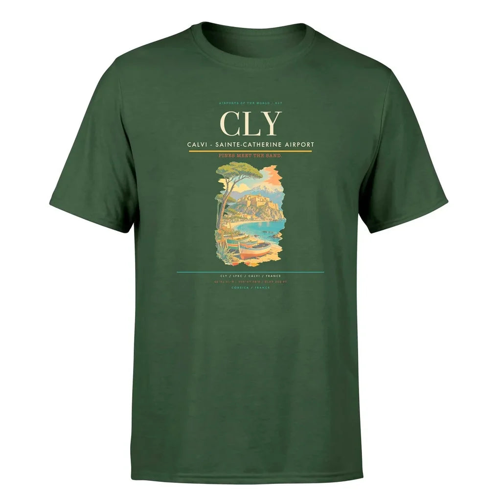 Calvi Airport (CLY) Premium T-Shirt Dark Green