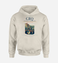 Thumbnail for Groningen Airport Eelde (GRQ) design on khaki hoodie single-side print